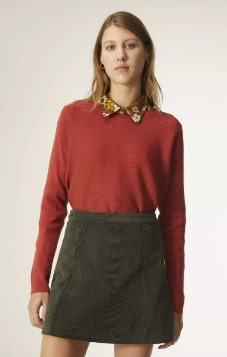 Minigonna in velluto a coste