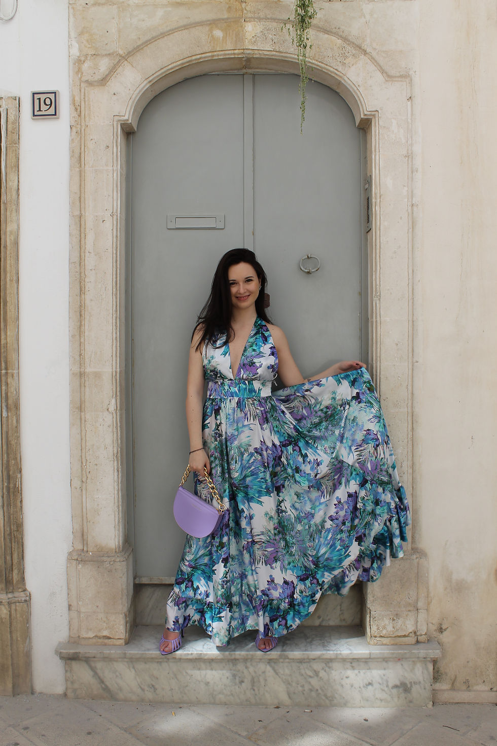 Abito Sabrina fiori ortensia