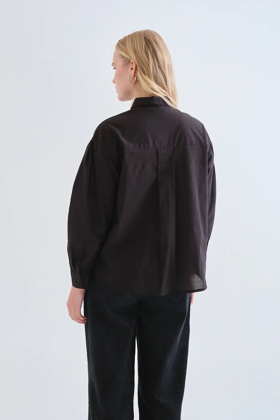 Miniatura: Camicia 100% cotone con ricamo fiore e logo 