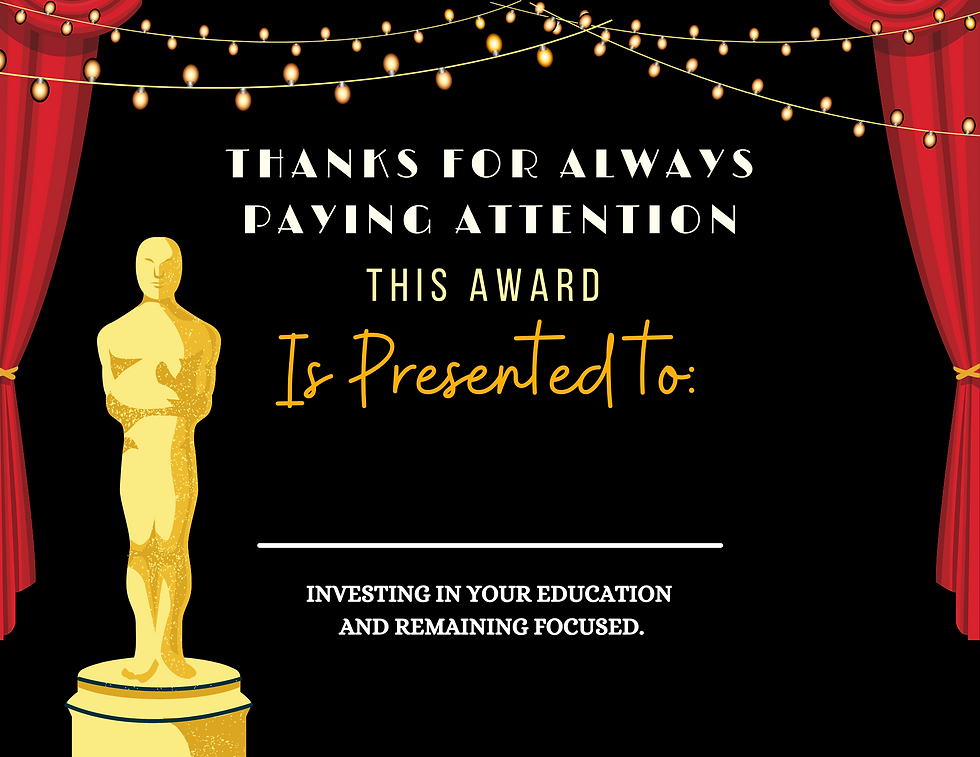 Thumbnail: End of the Year Awards for Secondary Students