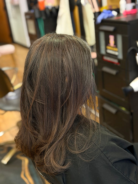 Subtle Highlights with Grey Hair in Fort Worth Texas
