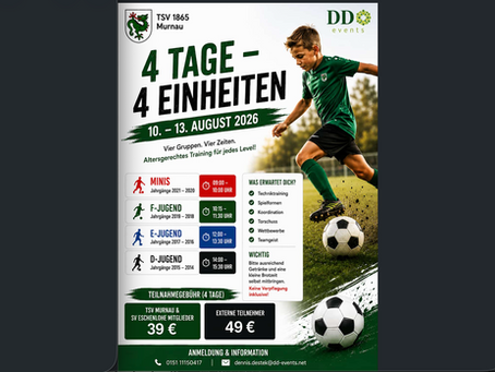 Fussball-Camps Sommer 2026 beim TSV Murnau und SV Eschenlohe