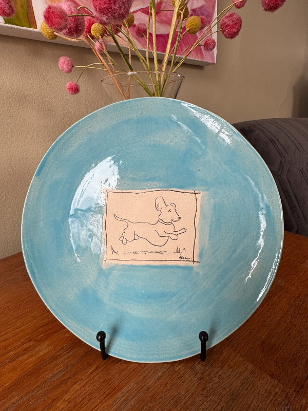 High Leap for Short Dog Sky Blue Front