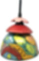 Whimsy Clayworks Ceramic Pendant Lamp with Deep Orange Inside