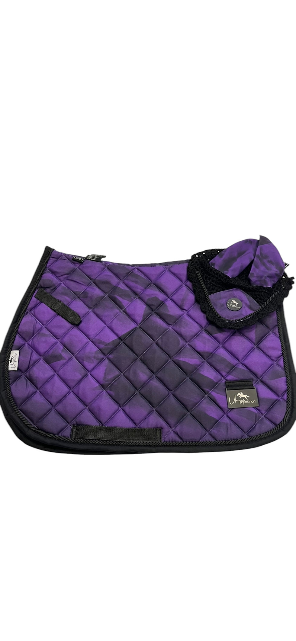 Thumbnail: Stunning Saddle Pad Set in Our New Purple Tie Die Design