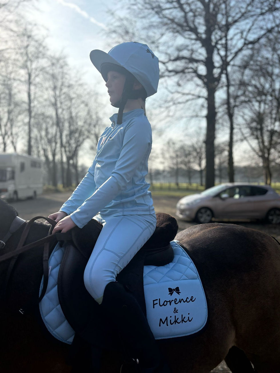 Thumbnail: Children's Personalised Baby Blue Horse Riding Set