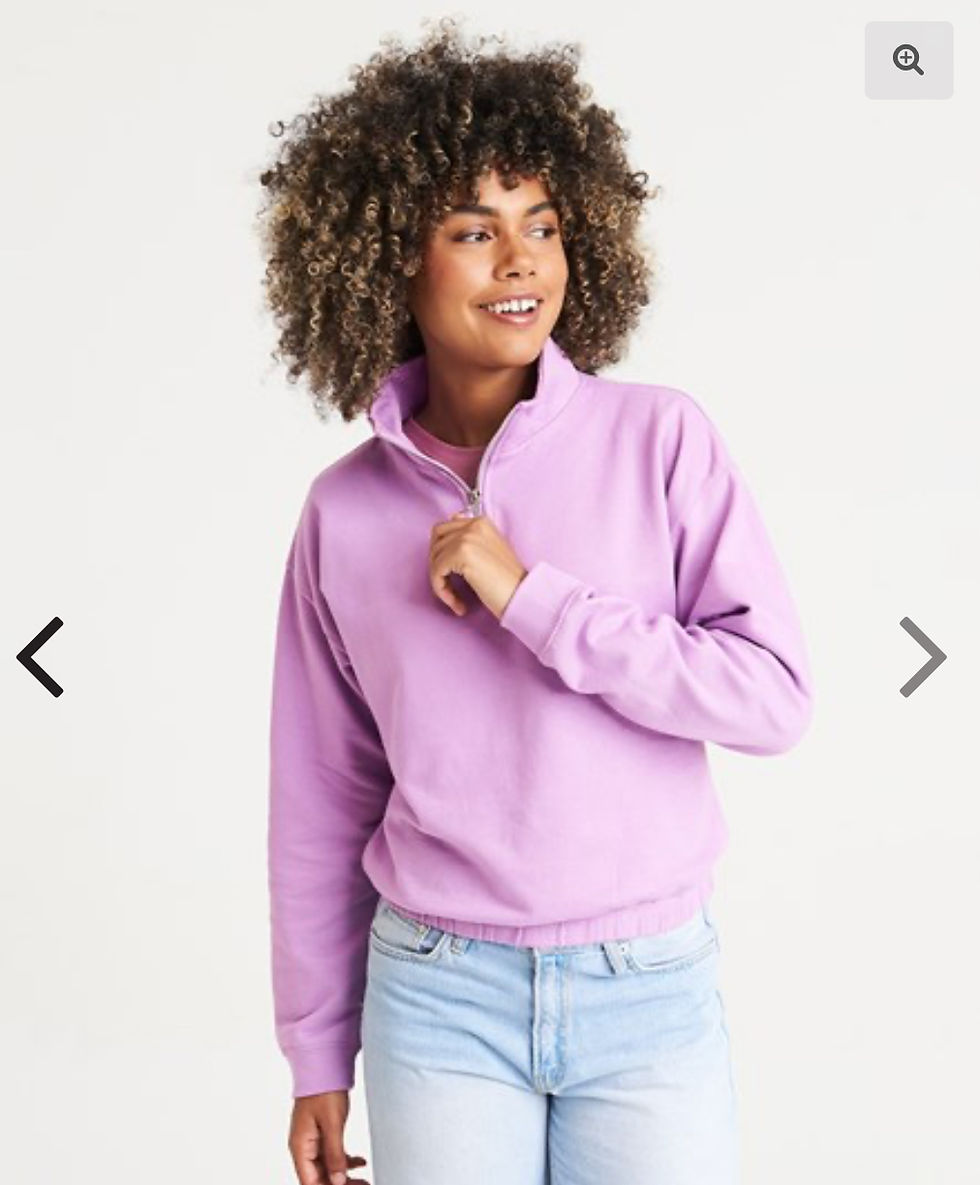 Thumbnail: Cropped 1/4 Zipped Lavender Sweatshirt