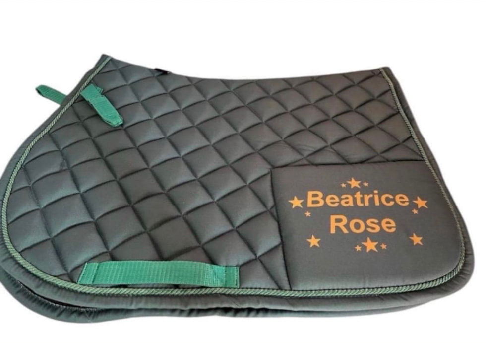 Thumbnail: Kids Personalized Hunter Green Riding Set - Custom Name Pony Saddle Pad