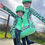 Thumbnail: Bright Green Leopard Print Set - Option 2