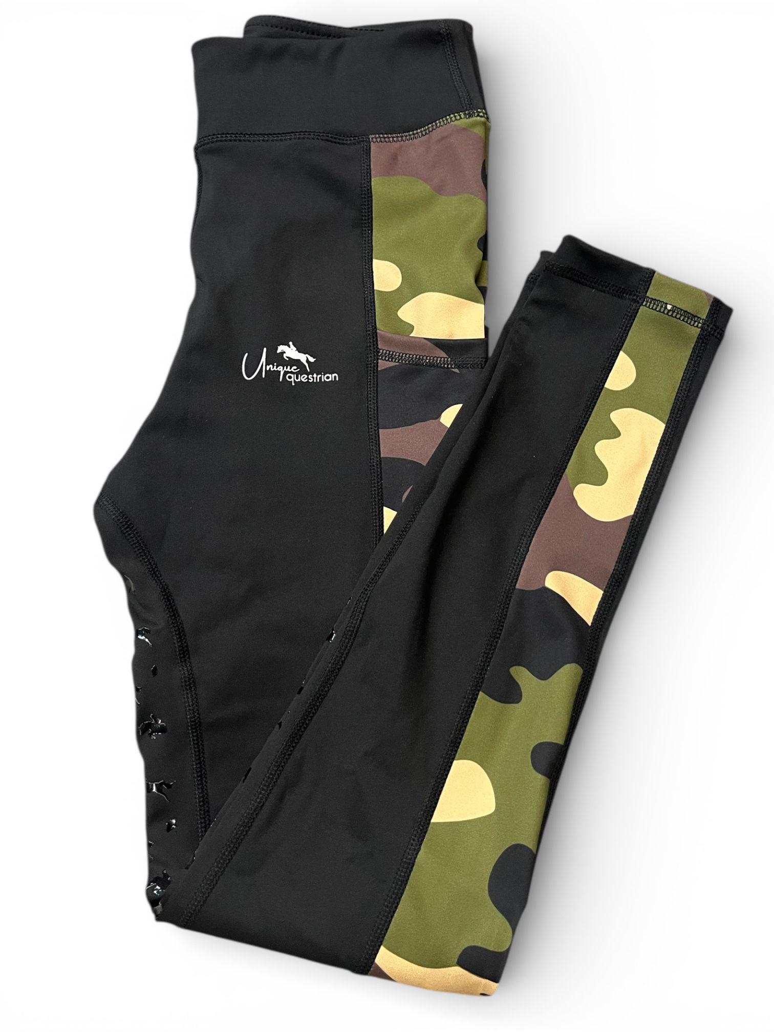 Dark Green & Brown Camouflage Riding Tights