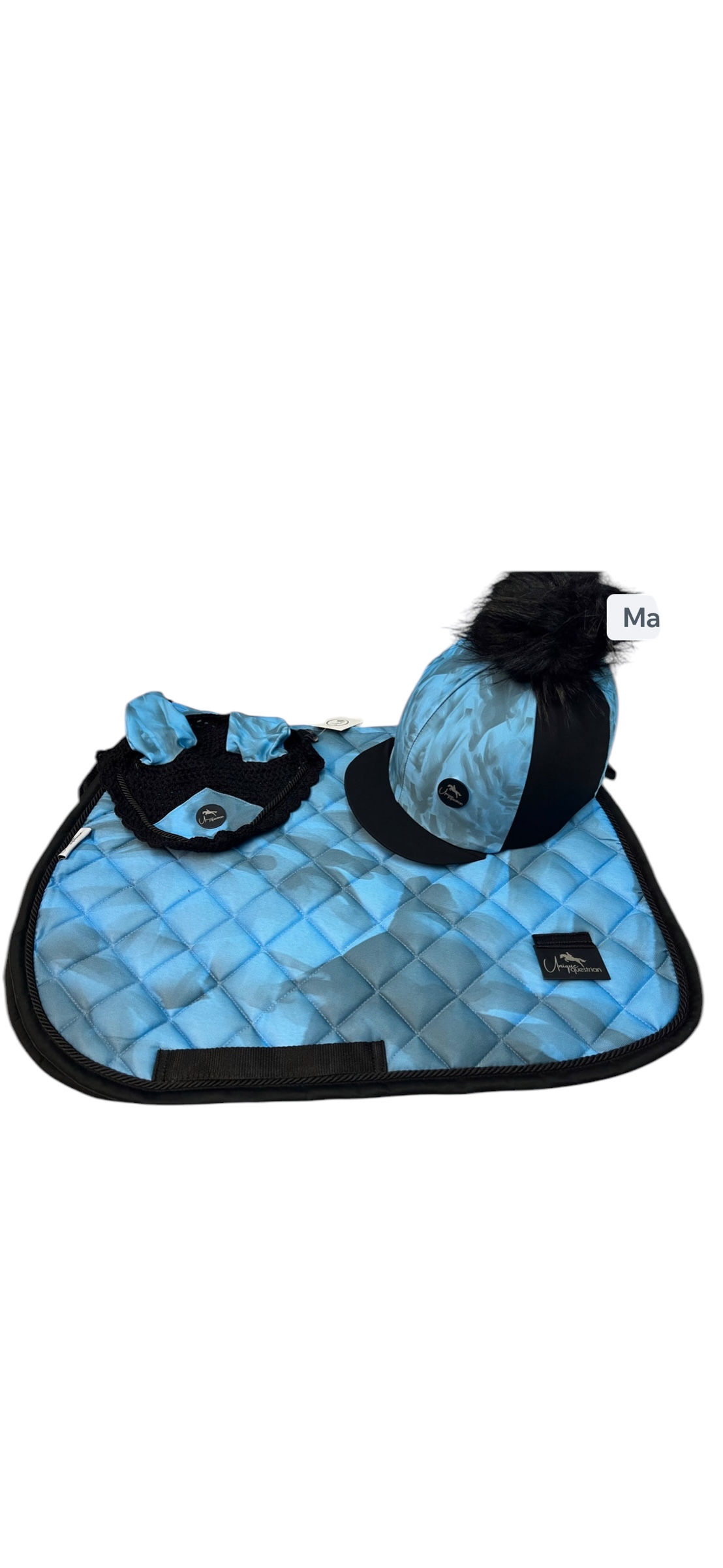 Stunning Saddle Pad Set in our New Sky Blue Tie Dye Design