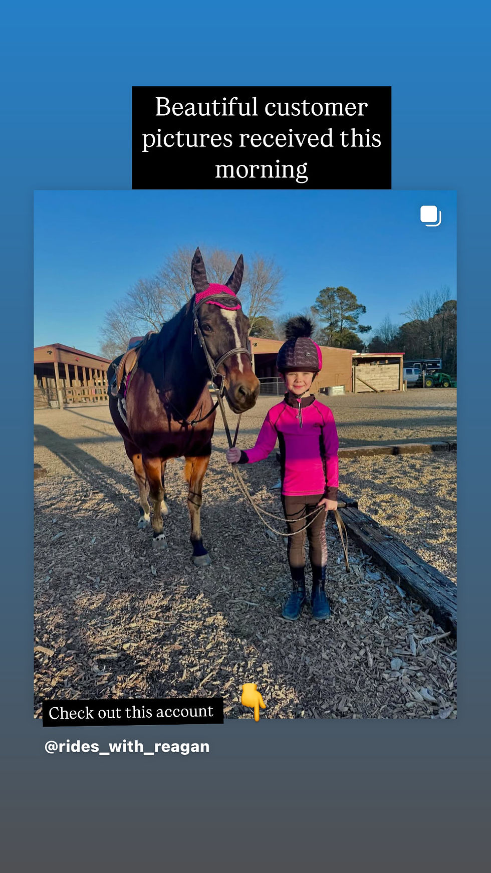Thumbnail: Hot Pink/Black with Horse Detail Baselayer Long Sleeve