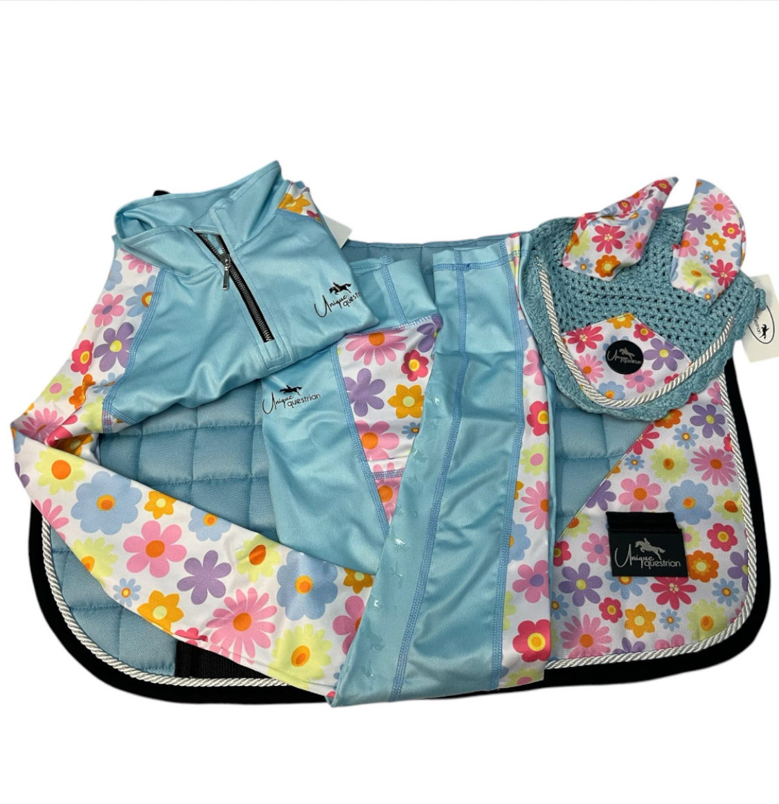 Baby Blue Floral Design Printed Set - Option 2