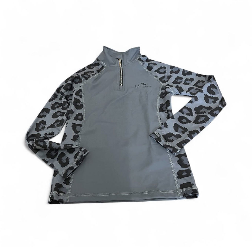 Grey Leopard Print Baselayer Long