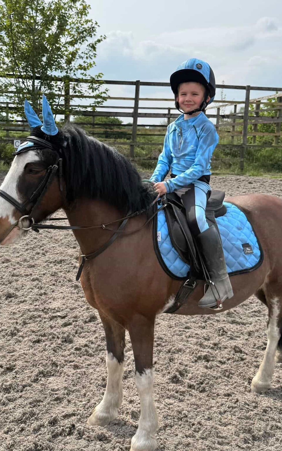 Thumbnail: Children's Sky Blue Tie Dye Design Horse Riding Set