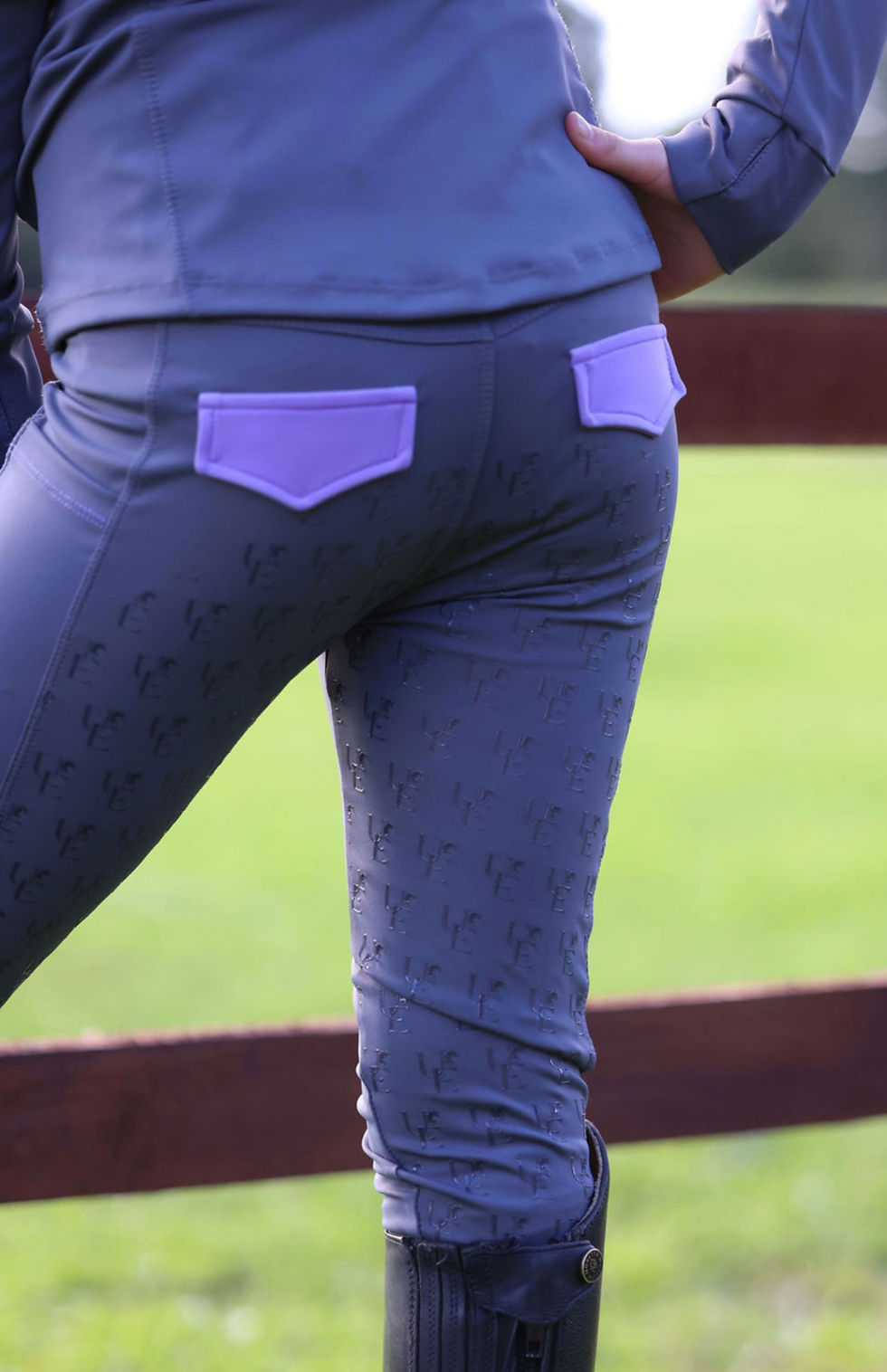 Thumbnail: Kids & Adults Grey/Lavender Deluxe Equestrian Riding Jacket
