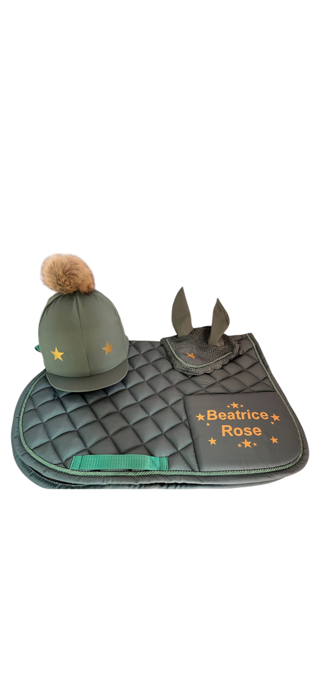 Hunter Green Personalised Saddle Pad Sets