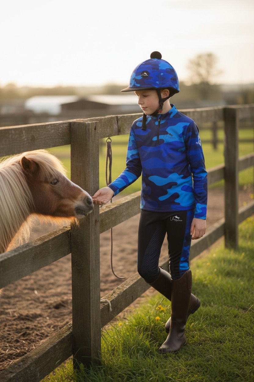 Thumbnail: Royal Blue Camouflage full Matchy Children's Riding Set