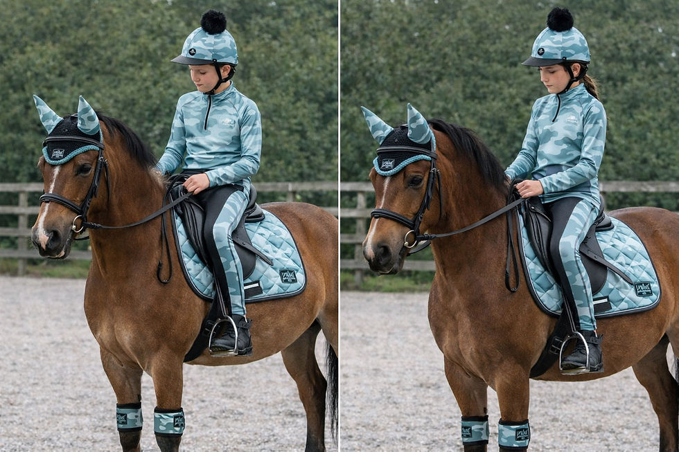 Thumbnail: Children's Hunter Green Camouflage Horse Riding Set