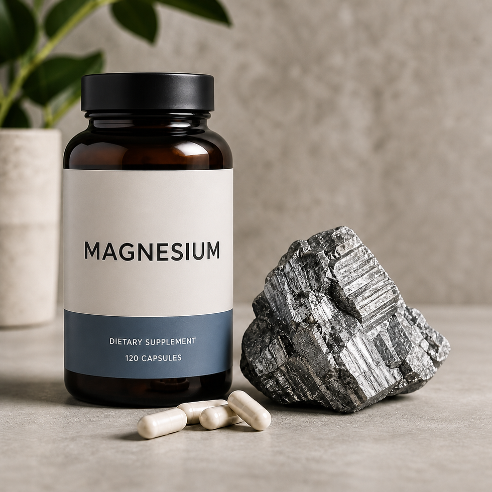 Magnesiumreiche Lebensmittel wie Mandeln, dunkle Schokolade und Nüsse, symbolisch für eine Magnesium‑Studie 2026
