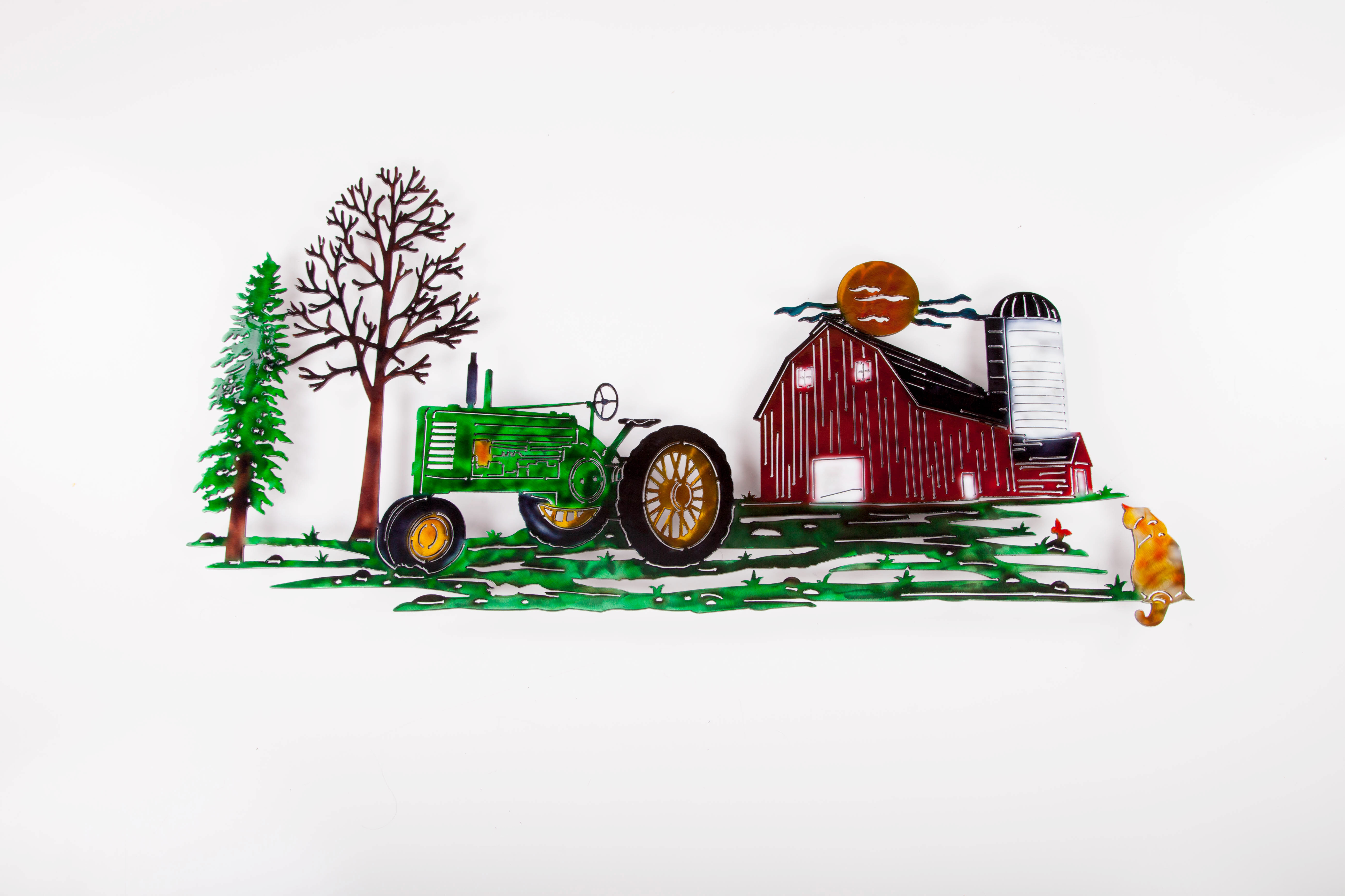 Tractor Scene - Green w/ Cat