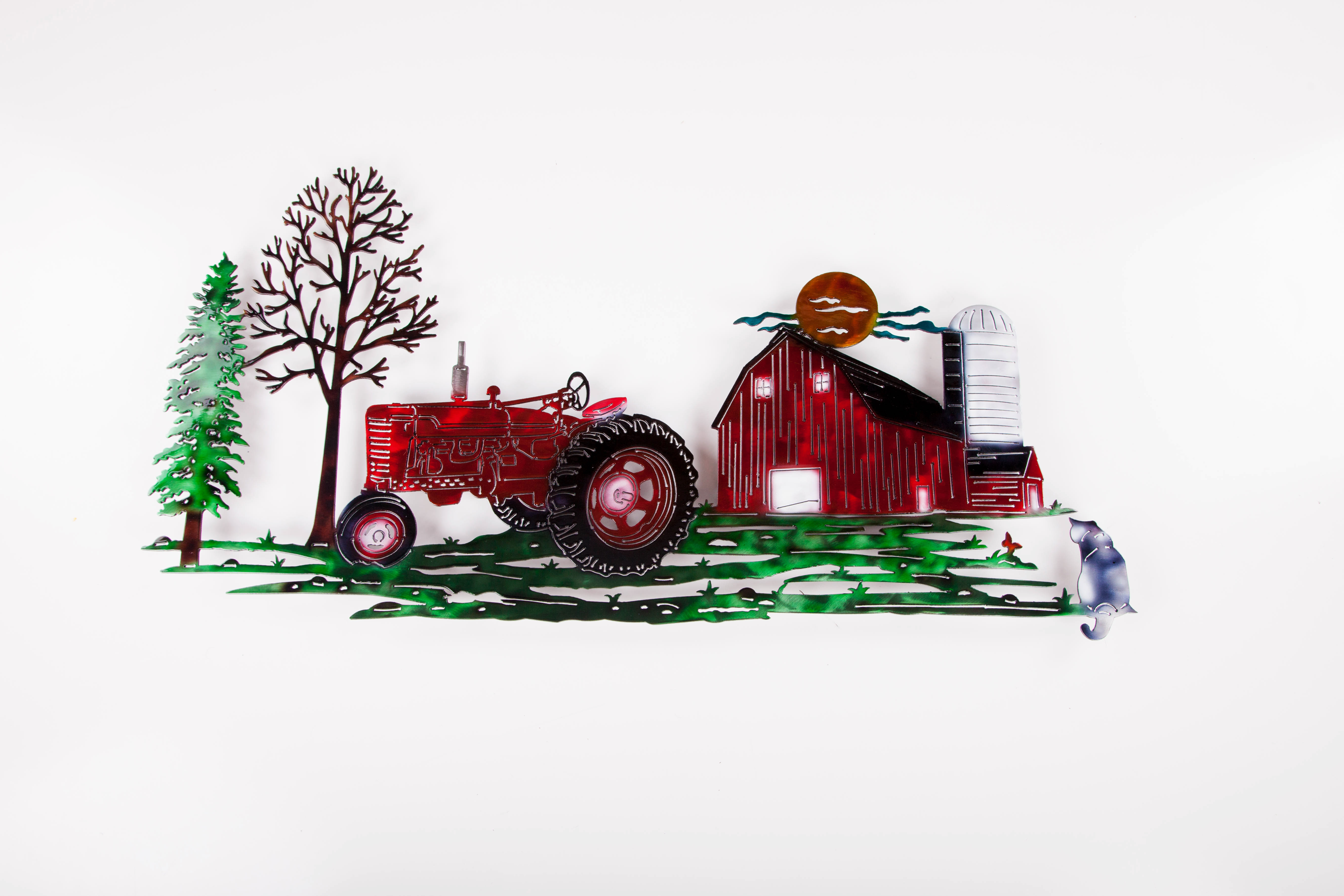 Tractor Scene - Red w/ Cat