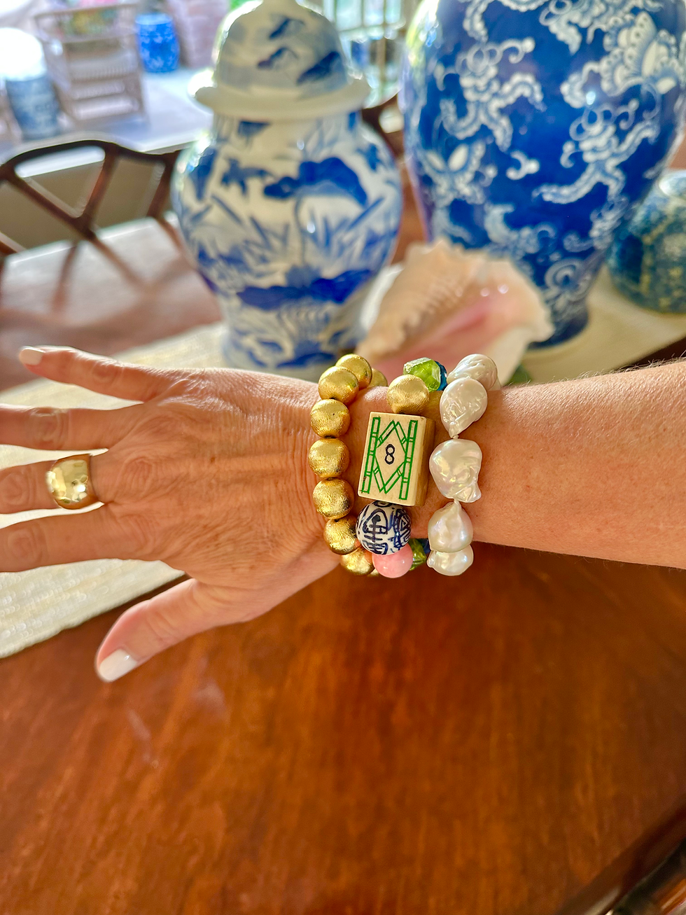 baroque pearl bracelet stacked