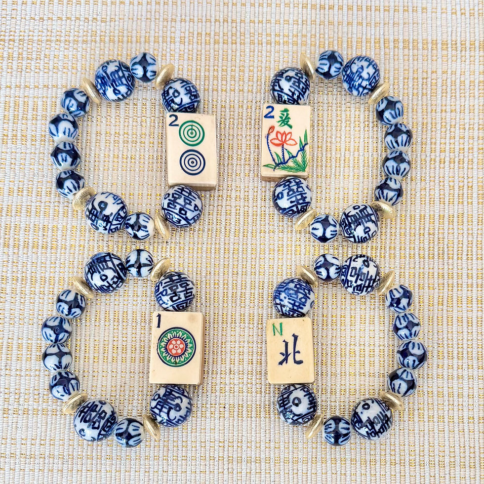 Thumbnail: Blue & White Mahjong Bracelets