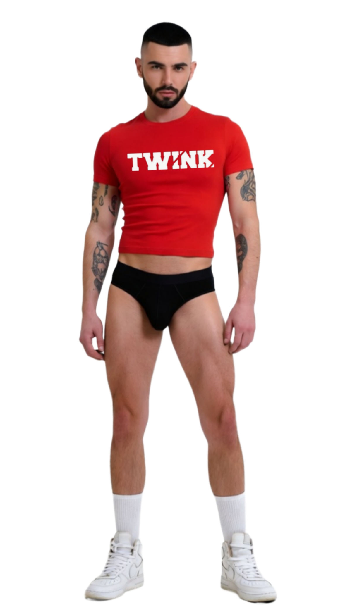 TWINK printed JOCK Tribe Crop