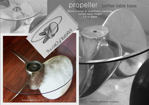 Boat Propeller Coffee Table Base Bronze Aluminum