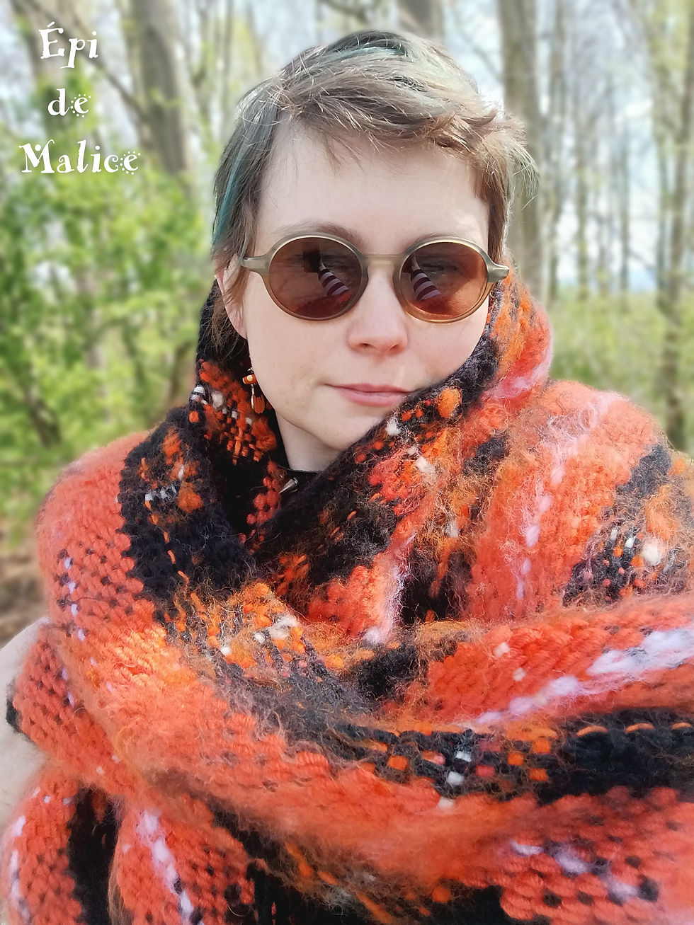 Thumbnail: Écharpe Châle - spooky orange wrap