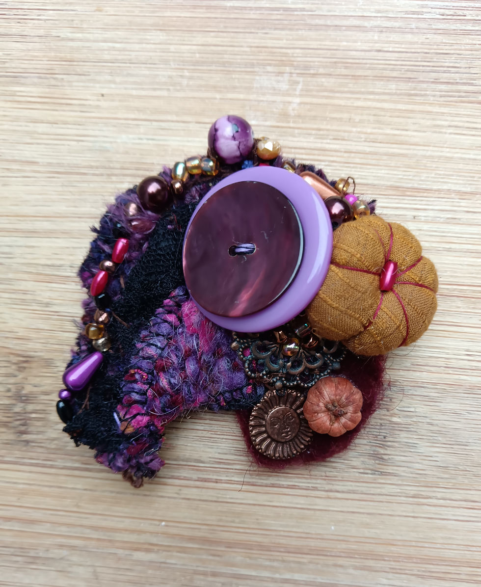 Miniature : Broche et pince - Soir d'automne 