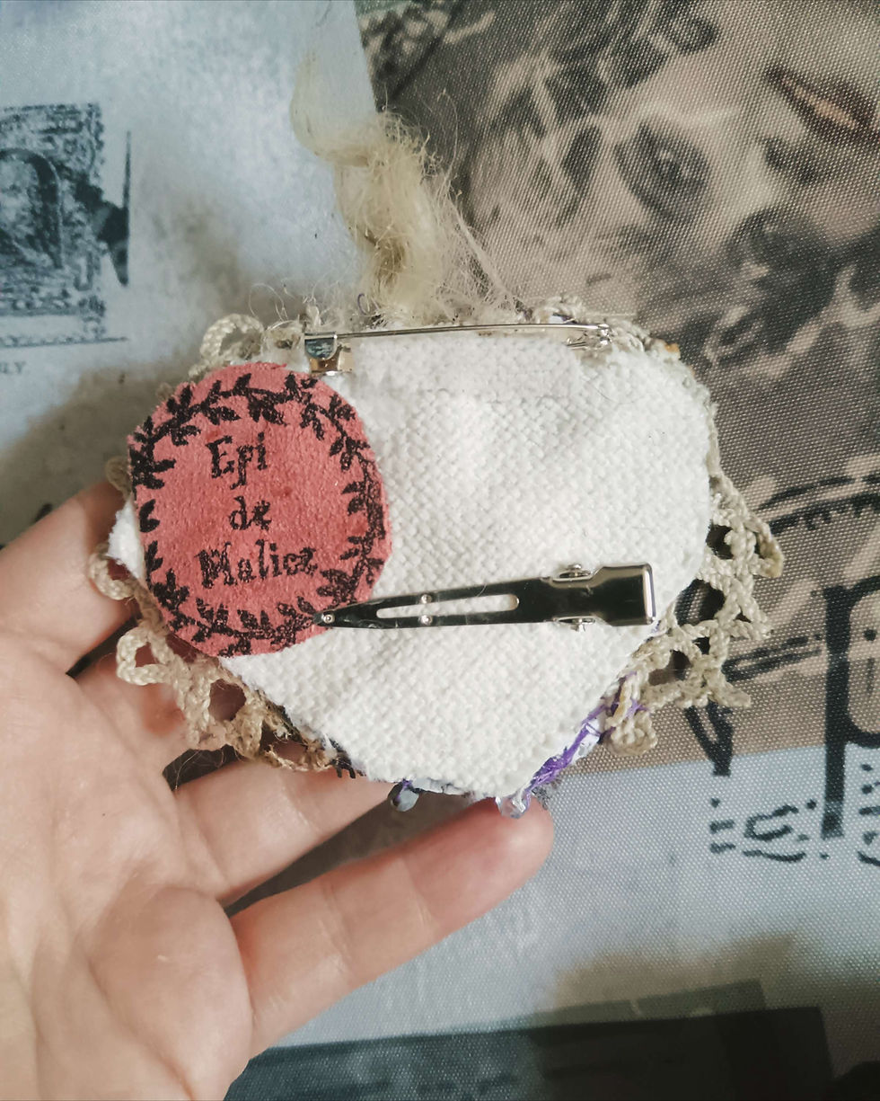 Miniature : Broche et hairclip - Cœur sacré