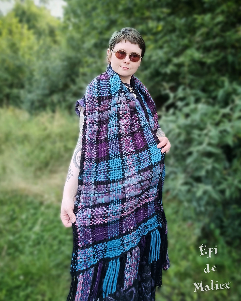 Thumbnail: Écharpe, étole - Tartan Forêt enchantée 