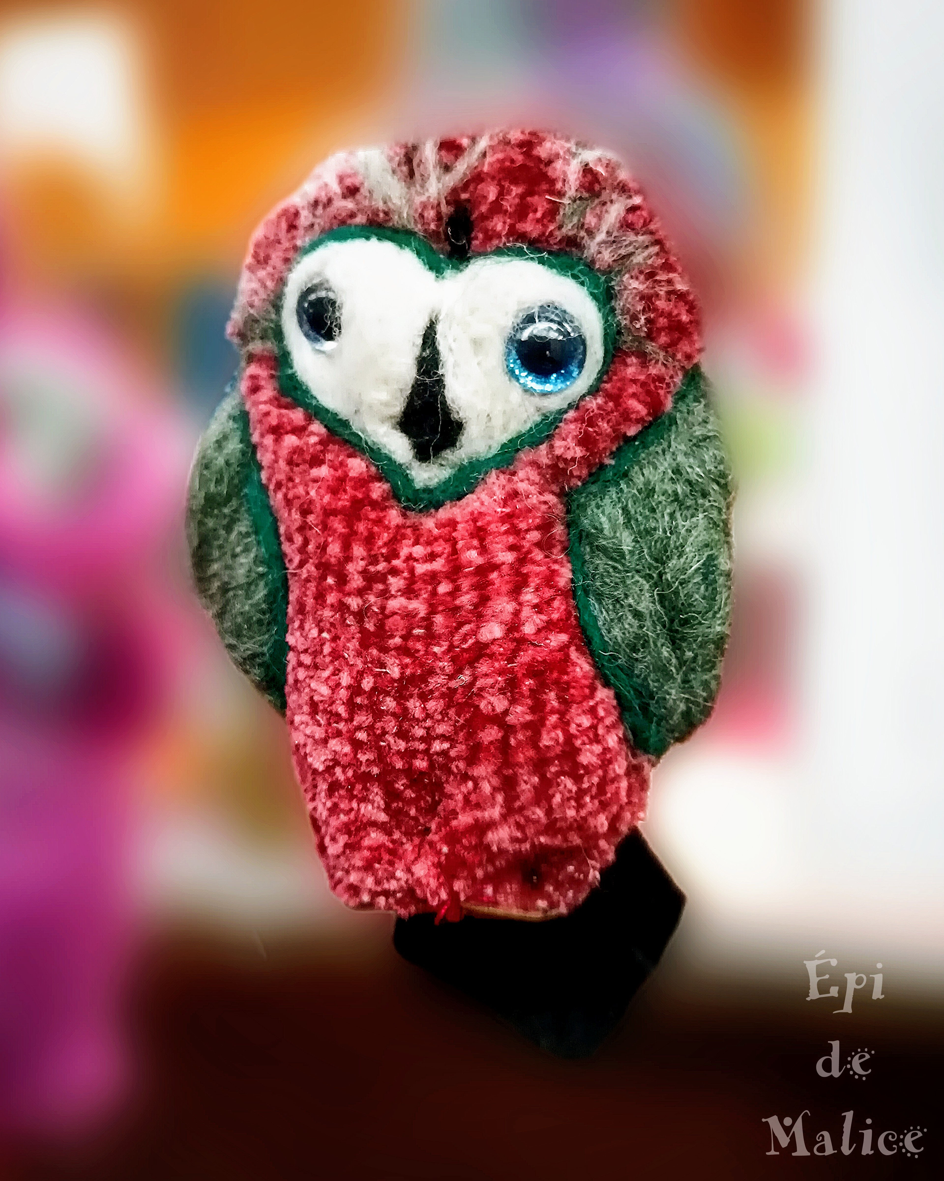 Poussin - Petite chouette à suspendre - Art doll