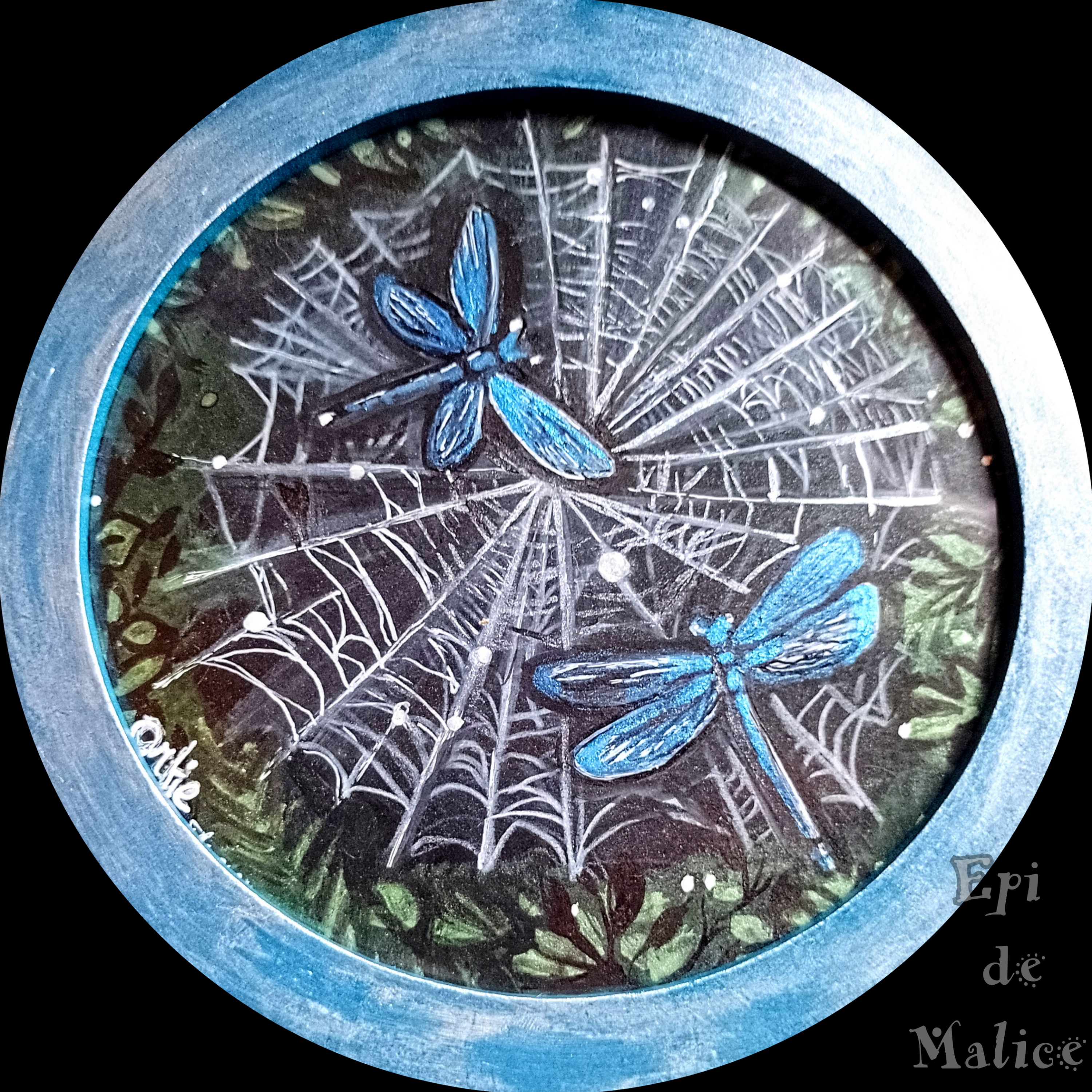 Destin funeste - Libellules - Œuvre originale encadrée 