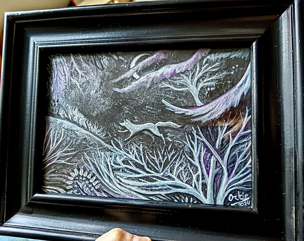 Miniature : Le Renard qui passe - Œuvre originale encadrée