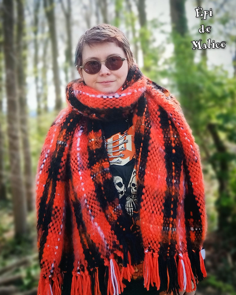 Thumbnail: Écharpe Châle - spooky orange wrap