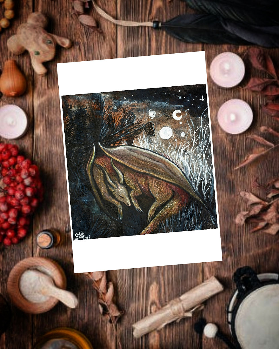Miniature : Dragon endormie - Art print jet d'encre 