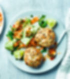 Fish Cake with Chips and Salad