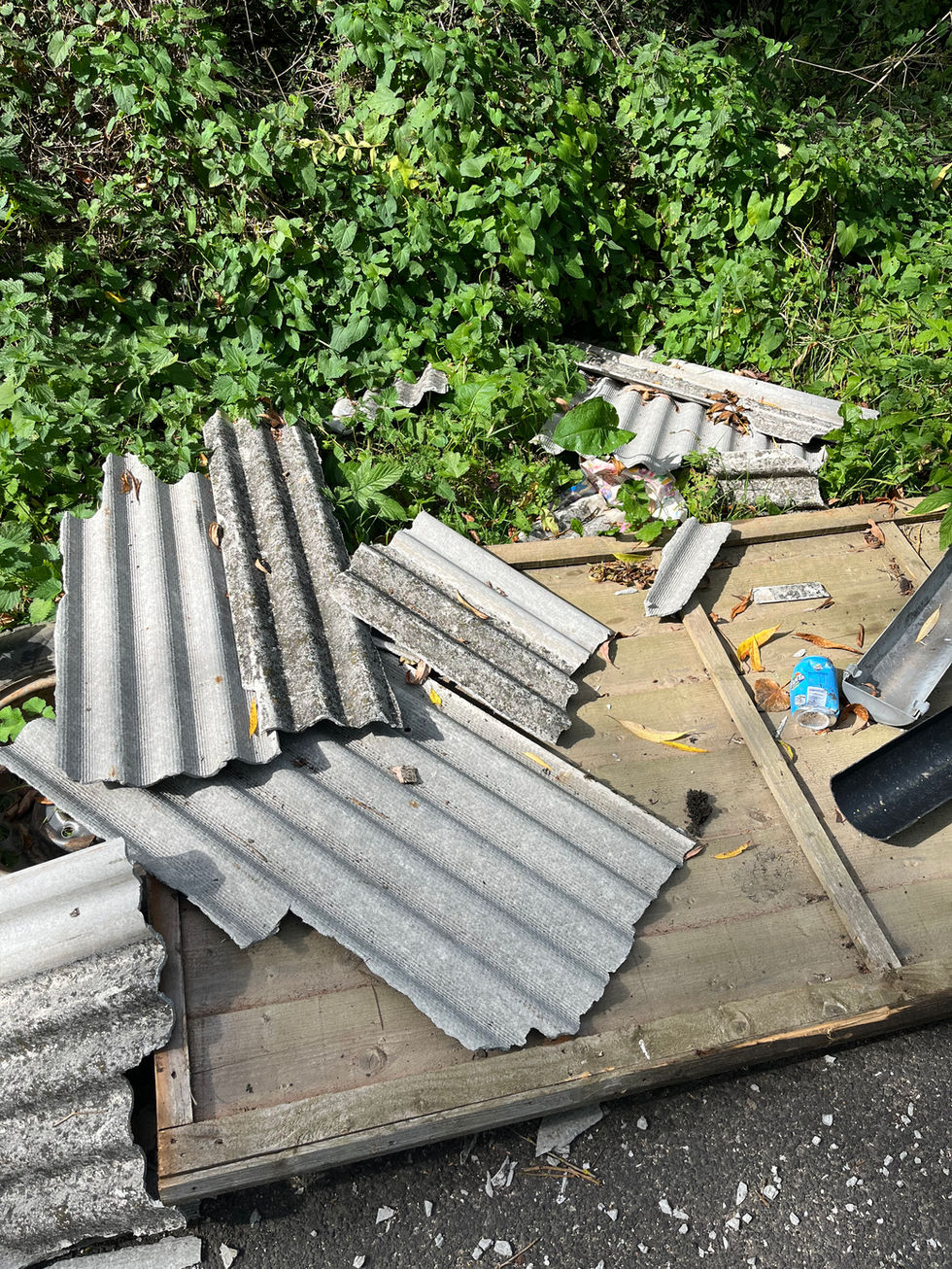 asbestos cement debris
