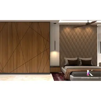 modern bedroom interior design in hyderabad by katyayani.
