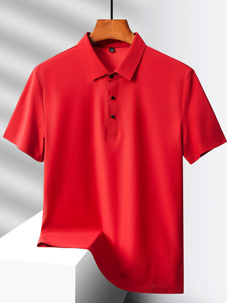 Thumbnail: Selected popular nylon fabric, dad's summer clothing, middle-aged men's short sl