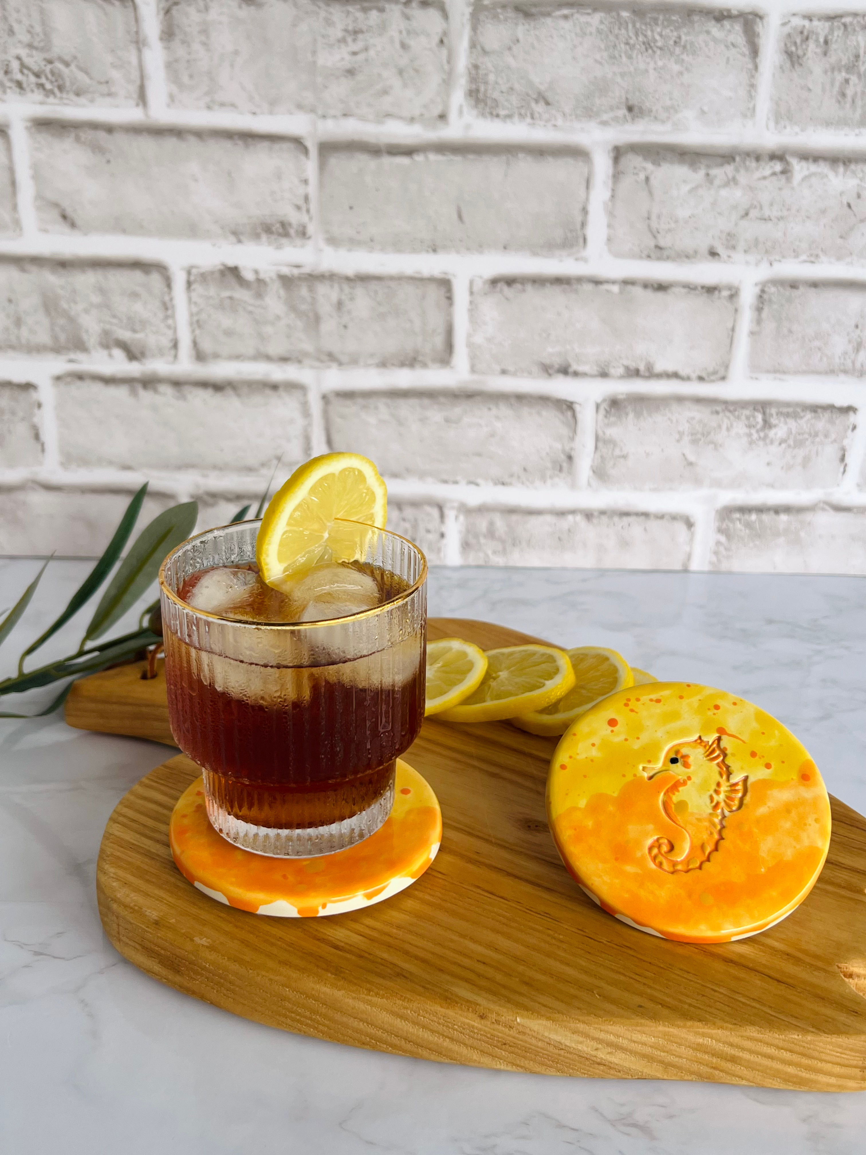 Citrus Sea Horse Coasters