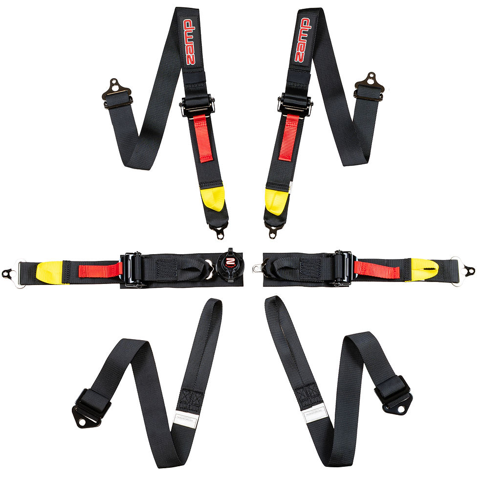 Zamp Race Seat Harness Black 2 Shoulder 2 6 Point Pull Down (Out) FIA 8853-2016
