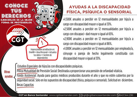 Ayudas por discapacidad física, psíquica o sensorial en Banco Santander