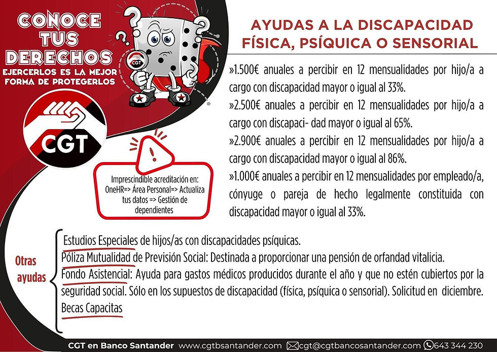 Ayudas por discapacidad física, psíquica o sensorial en Banco Santander