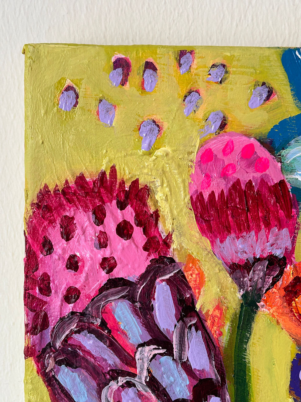 Miniaturbild: Frühlingsblumen auf Gelbgrün