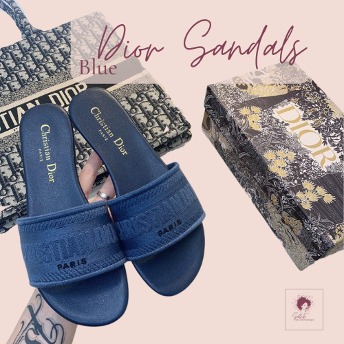 blue dior sandals