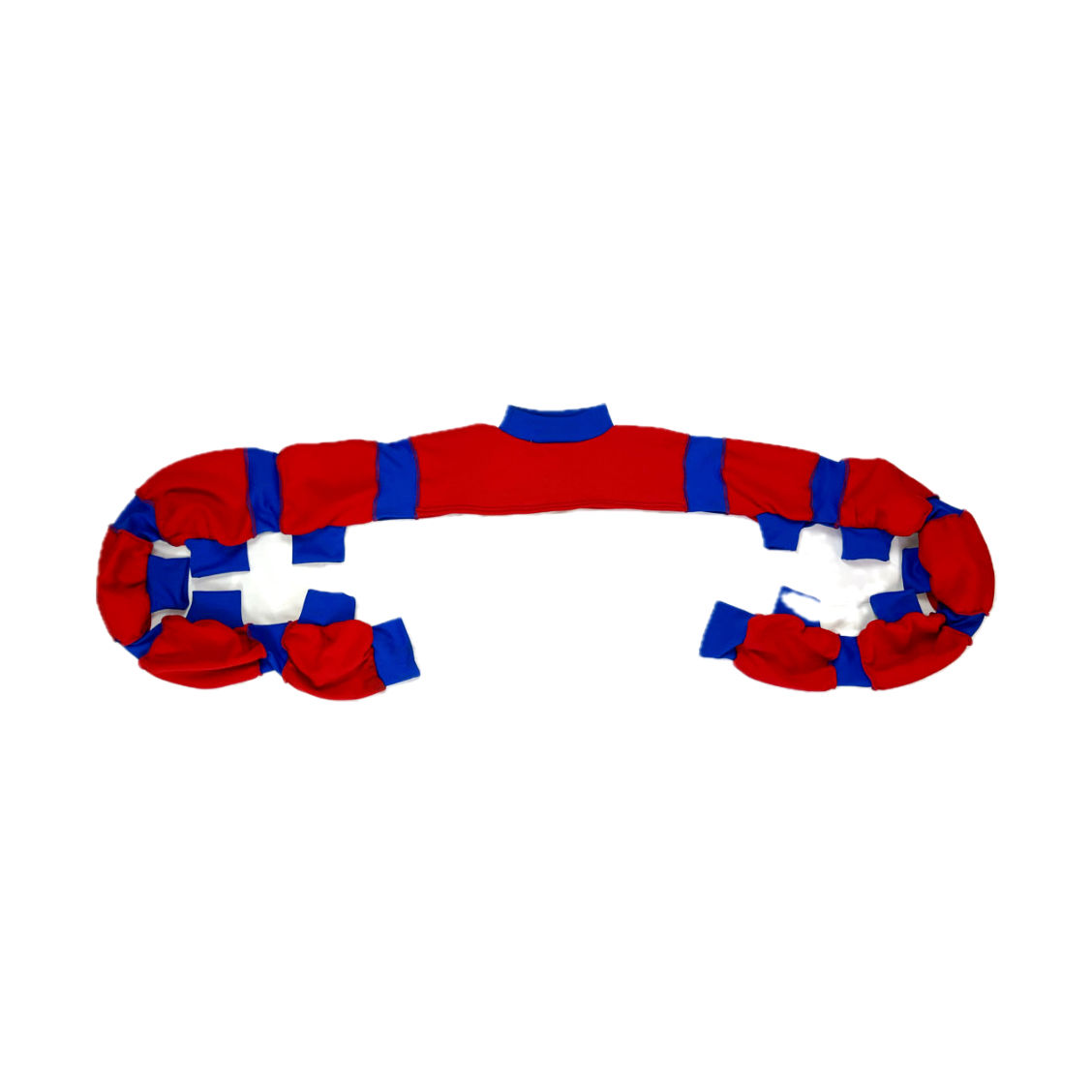 UNIQUE RED BLUE BLOUSCARF